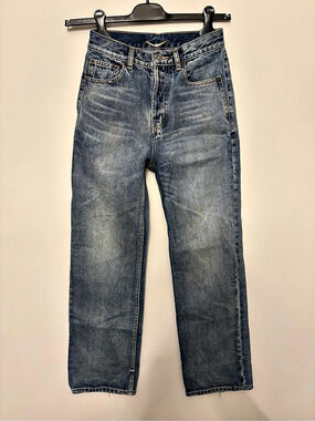 Saint Laurent D64 Women's washed Straight Leg Jeans